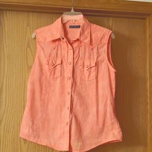 Button down western top